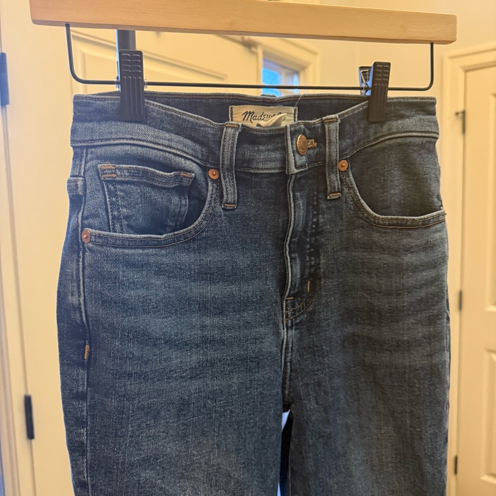 Madewell Skinny Flare Jeans 24 Dark Wash High Rise Slimming Boot Jeans - Picture 5 of 9